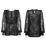 Goth lace lantern sleeve shirt