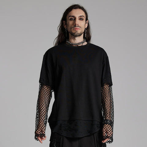 Punk fake two-piece T-shirt