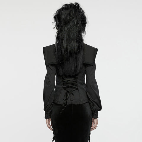 Retro goth wide shoulder shirt