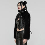 Punk personalized short fur jacket