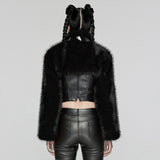 Punk personalized short fur jacket