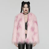 Punk Contrast faux fur jacket