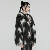 Punk Contrast faux fur jacket