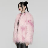 Punk Contrast faux fur jacket