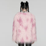 Punk Contrast faux fur jacket