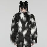 Punk Contrast faux fur jacket