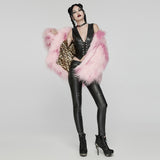 Punk Contrast faux fur jacket