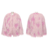 Punk Contrast faux fur jacket