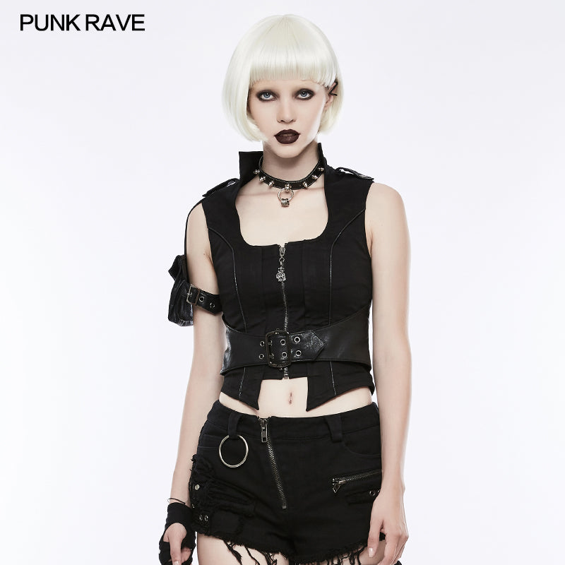 Handsome Punk Vest With Removable Bag– Punkravestore