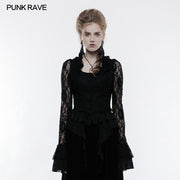 Gorgeous Elastic Lace Fabric Gothic Jacket For Women