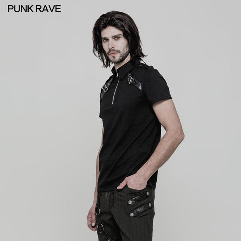 Military Short Sleeves Punk T-shirt For Men