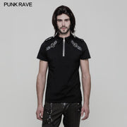 Military Short Sleeves Punk T-shirt For Men