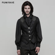 Punk Rave Men's Punk Vest Black Skeleton Pu Personality Hollow-Out Vest  with Metal Leather Tab and Eyelet Trim Men Tank Tops (XL) : :  Clothing, Shoes & Accessories
