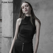 Womens Sexy Cross Thin Roping Ice Silk Knitted Punk Vest