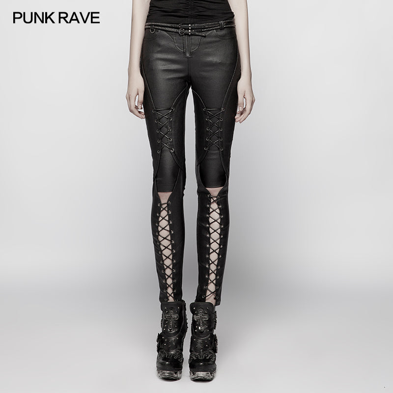 Punk Pressure Adhesive Faux Leather Woven Trousers– Punkravestore