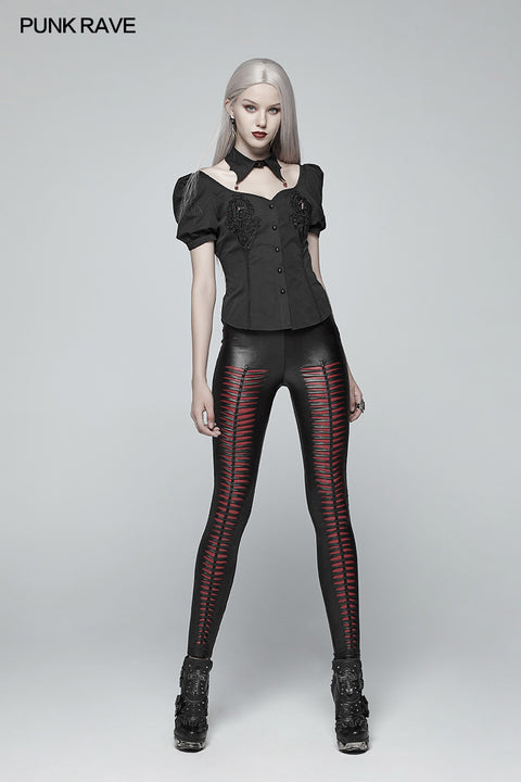 Gothic Devil Footprints Leggings Split Pants