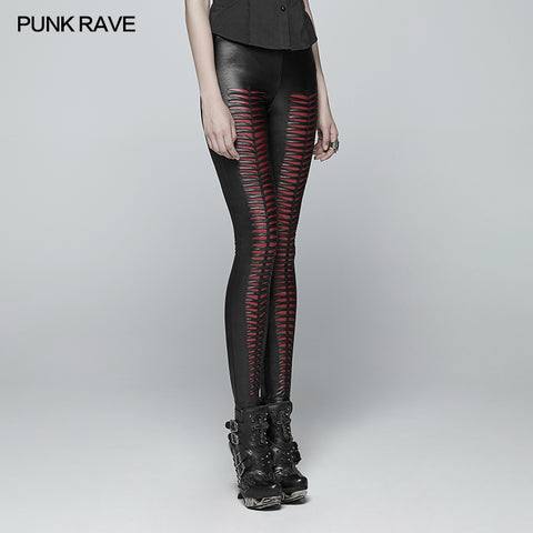 Gothic Devil Footprints Leggings Split Pants