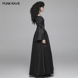 Victorian Gothic Off The Shoulder Long Sleeve Lace-up Dresses