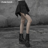 Gothic stitching dark mini skirt