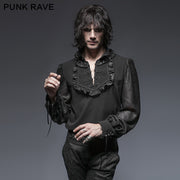 Spring Christmas Attractive Gothic Shirt With Plate Buttons