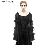 3D Handmade Slik Gorgeous Extra Long Gothic Shirt For Women